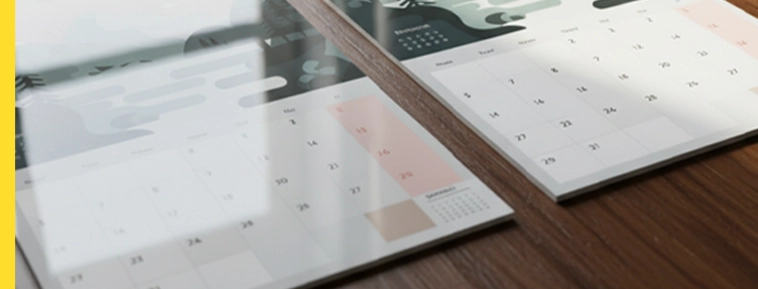 Calendarios de Pared con Espiral en el Medio