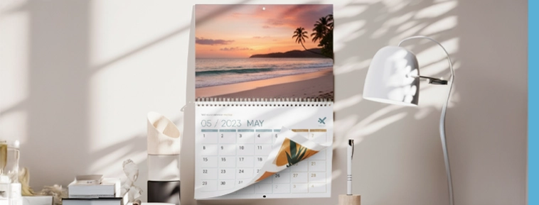 Calendarios de Pared con Espiral en el Medio